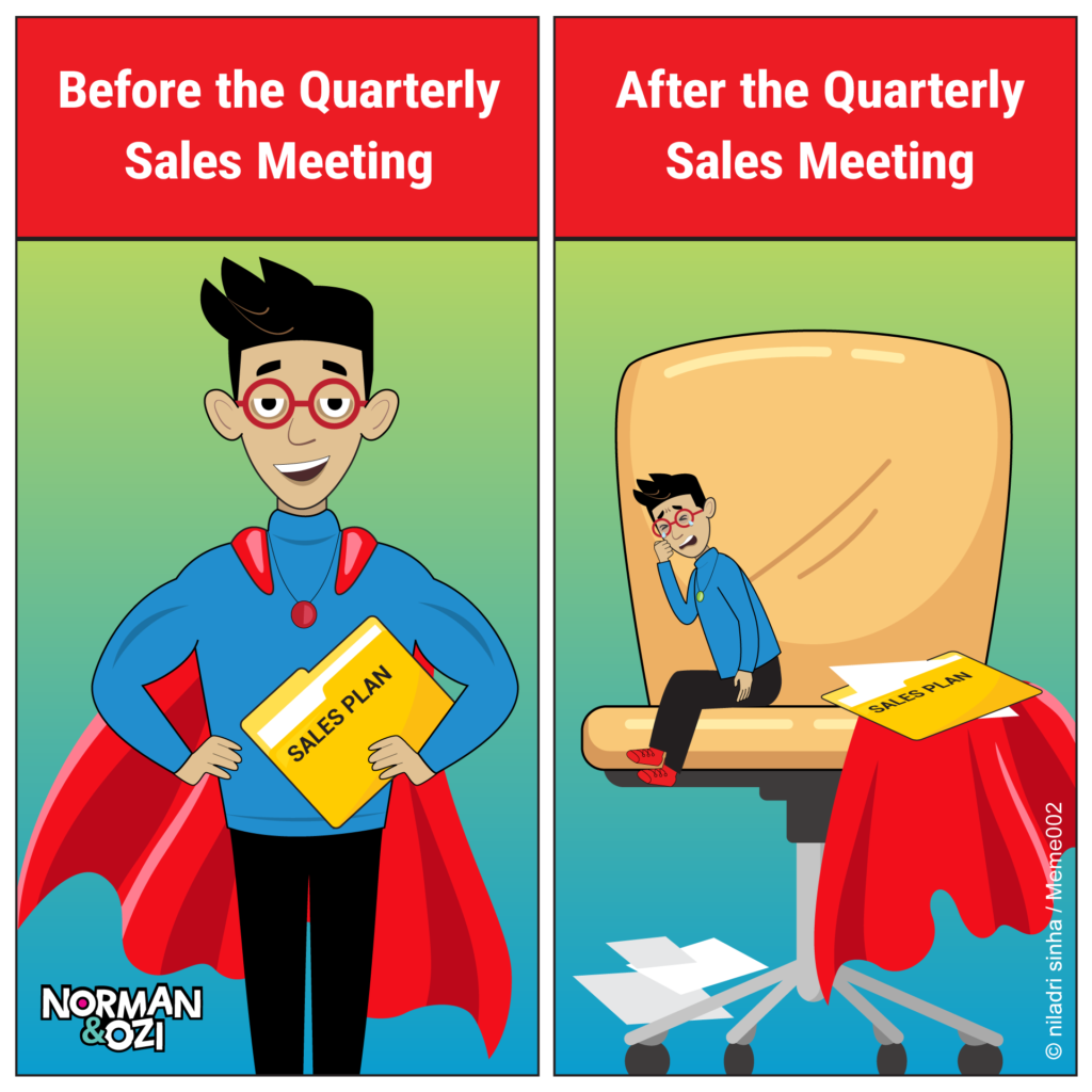 quarterly sales meeting comics