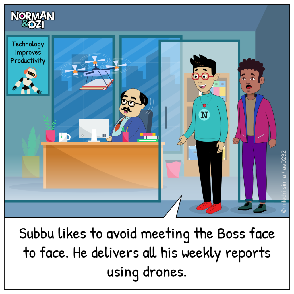 drones meetings cartoons