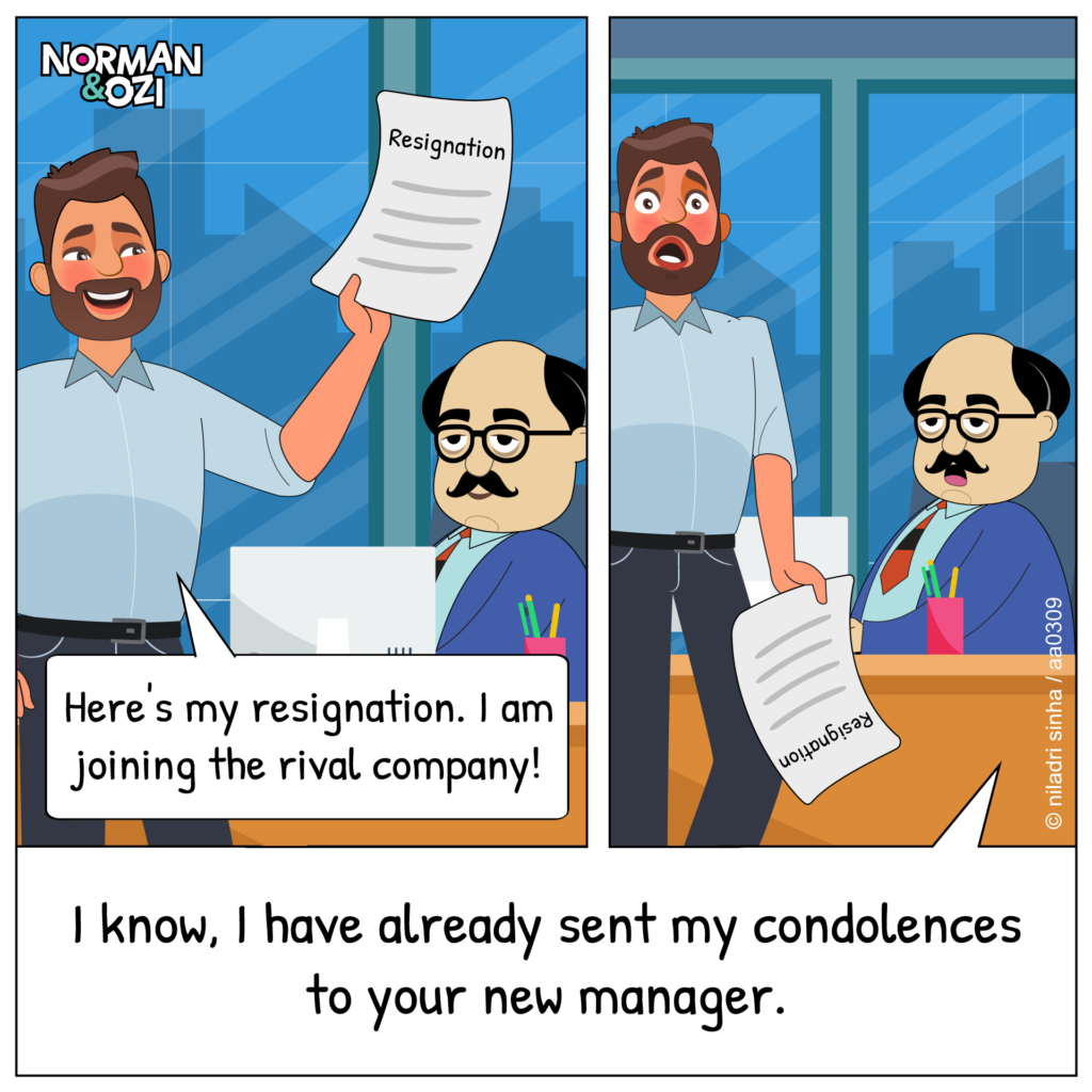 Resignation Comic Strips, Notice Period Memes in Corporate Office