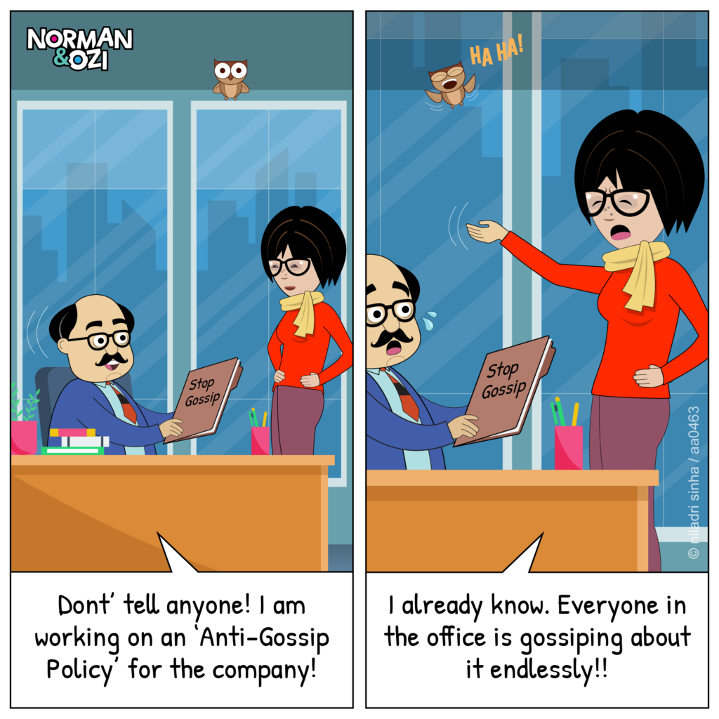 anti gossip policy cartoons