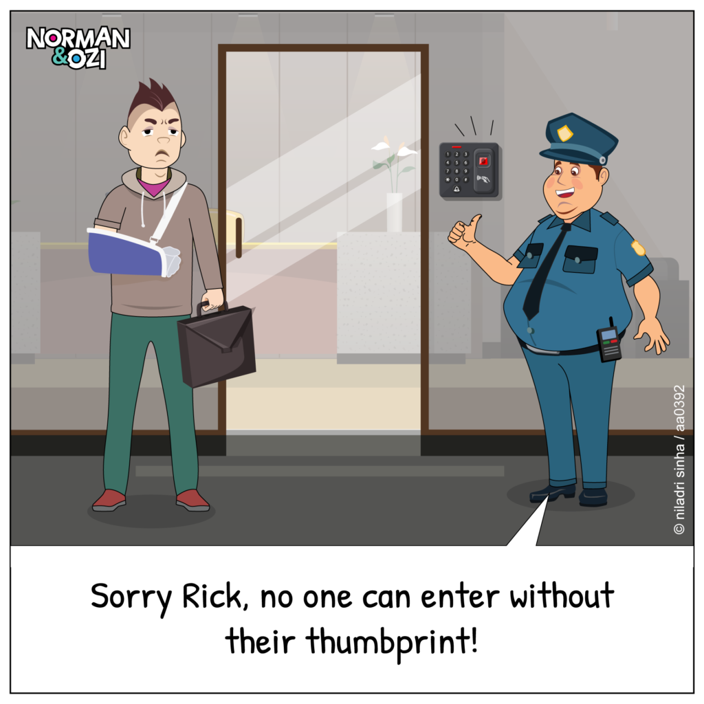 office biometrics cartoons