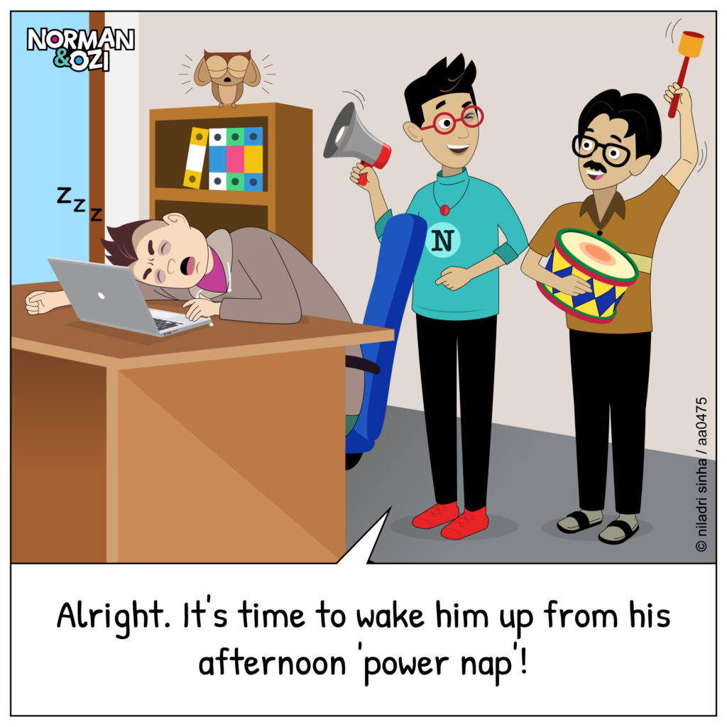 office humor cartoons on power nap