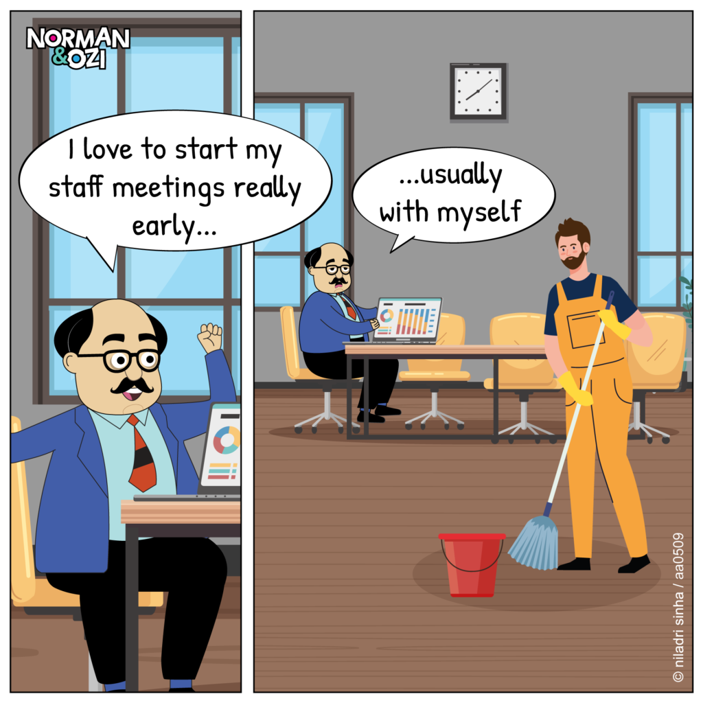 cartoon on time management and punctuality