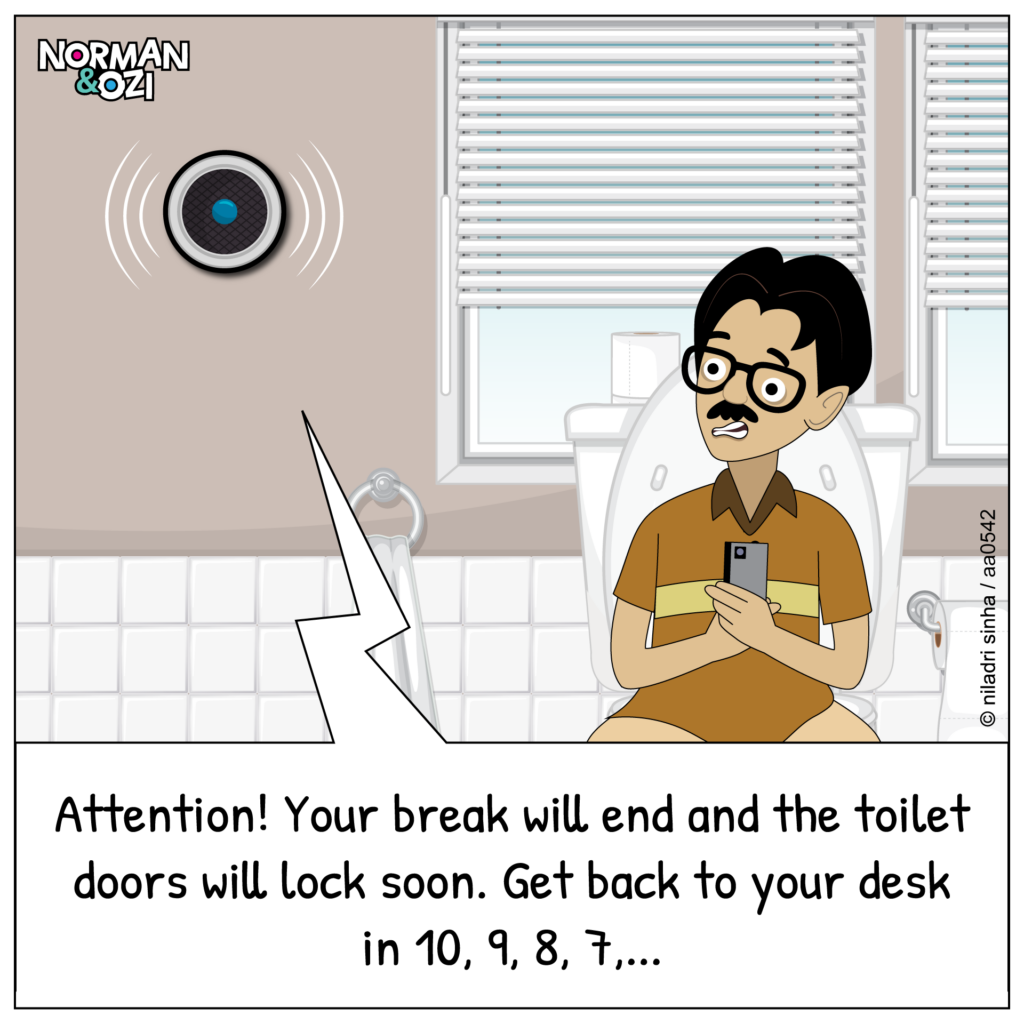 office cartoons on the ai technology  in future