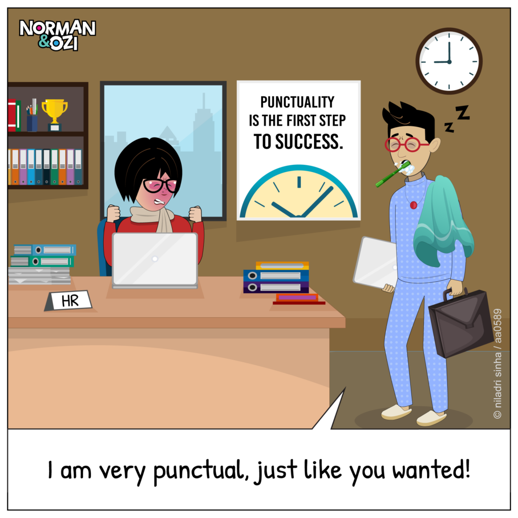 funny work chronicles on punctuality at office