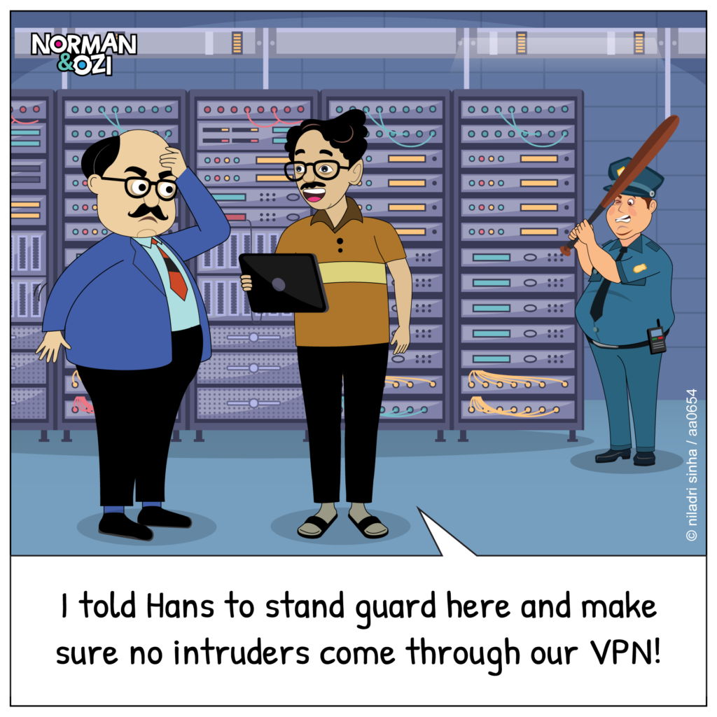 office humor on cyber security and VPN